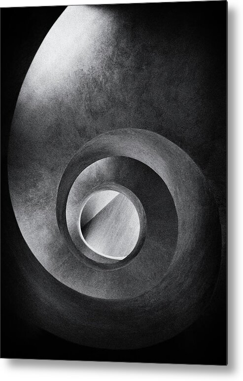 Architecture Metal Print featuring the photograph Spiral And Diagonal by Burghard Nitzschmann