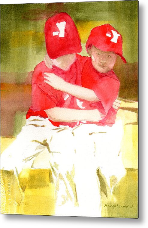 Baseball Metal Print featuring the painting Sports by Margo Schwirian