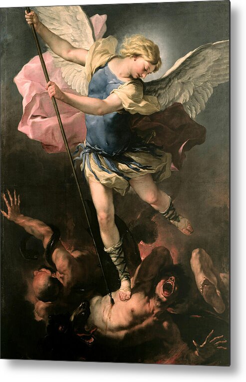 Luca Giordano Metal Print featuring the painting St. Michael by Luca Giordano