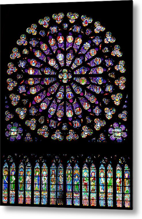 Stained Metal Print featuring the photograph Stained Glass at Notre Dame by Pablo Lopez