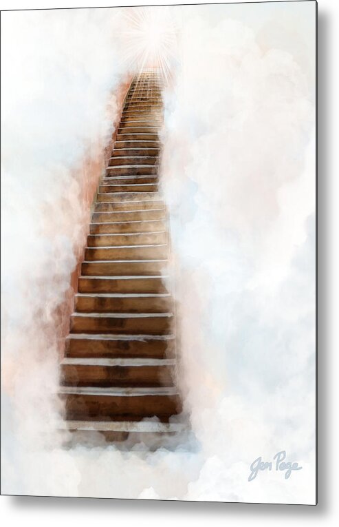 Stair Way To Heaven Metal Print featuring the digital art Stair Way to Heaven by Jennifer Page
