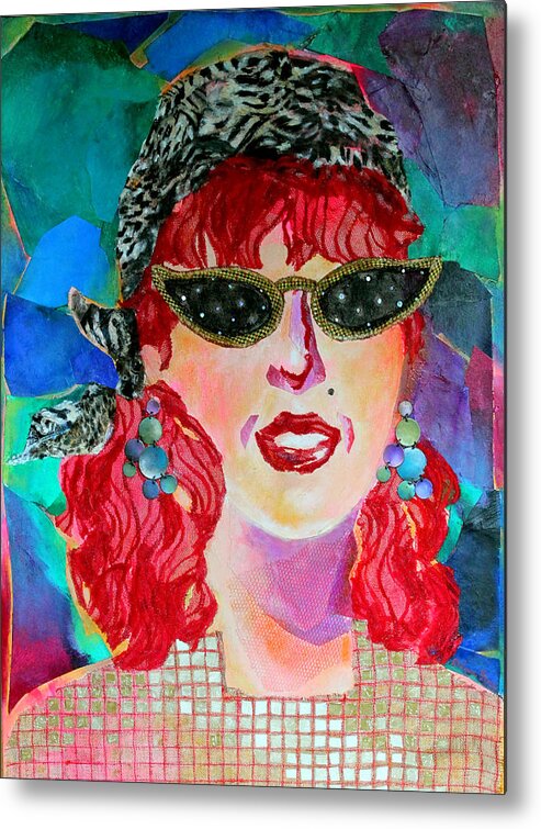 Portrait Metal Print featuring the mixed media Starstruck by Diane Fine