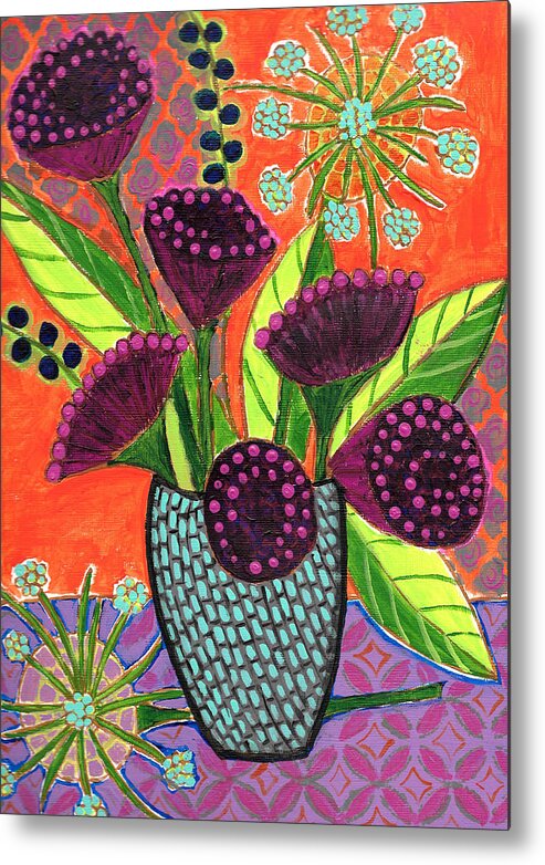 Acrylic Painting Metal Print featuring the painting Still Life I by Lisa Noneman