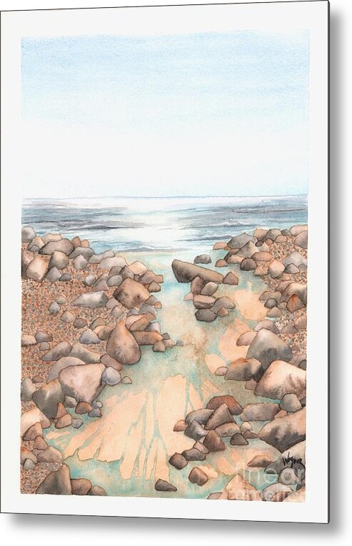 Landscape Metal Print featuring the painting Streaming Tide by Hilda Wagner
