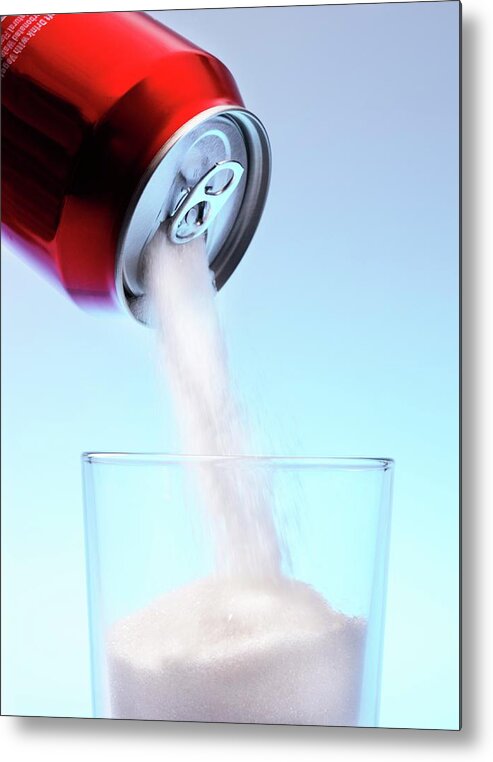 Can Metal Print featuring the photograph Sugar Pouring From A Soft Drink Can by Cordelia Molloy/science Photo Library