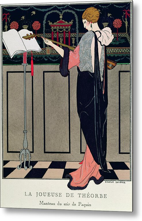 Theorbe Metal Print featuring the painting Summer Evening Wear from Art Gout Beaute by Georges Barbier
