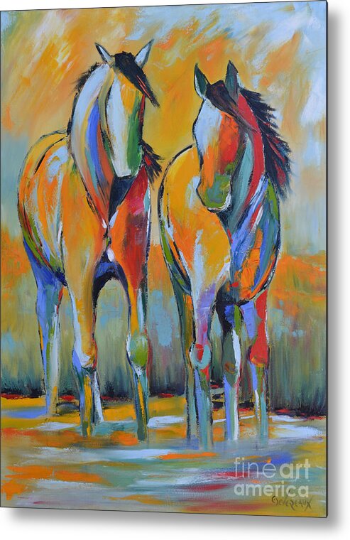 Horse Metal Print featuring the painting Summer Fun by Cher Devereaux