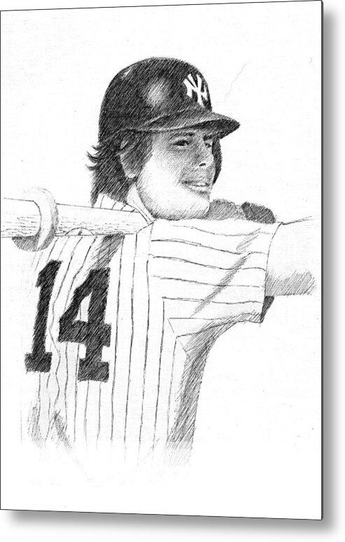Yankee Player Metal Print featuring the drawing Sweet Lou by Al Intindola