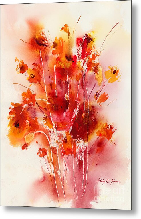 Flowers Metal Print featuring the painting Tangerine Tango by Hailey E Herrera