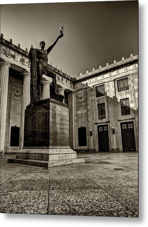 Tennessee Metal Print featuring the photograph Tennessee War Memorial Black and White by Joshua House
