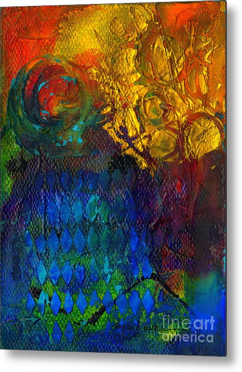 Mixed Media Metal Print featuring the mixed media Textured JOY by Angela L Walker