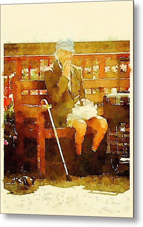 Watercolour Metal Print featuring the painting The Devonshire Man by Vix Edwards