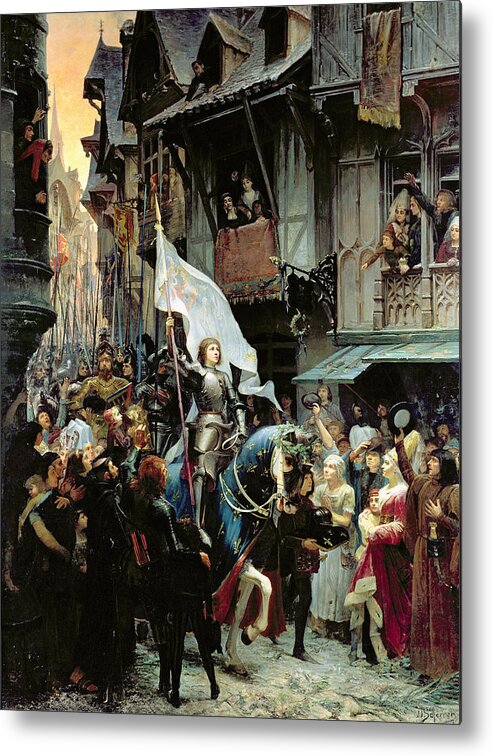 Joan Of Arc Metal Print featuring the painting The Entrance Of Joan Of Arc into Orleans by Jean-Jacques Scherrer