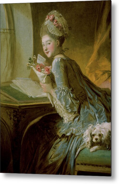 Fragonard Metal Print featuring the painting The Love Letter by Jean Honore Fragonard