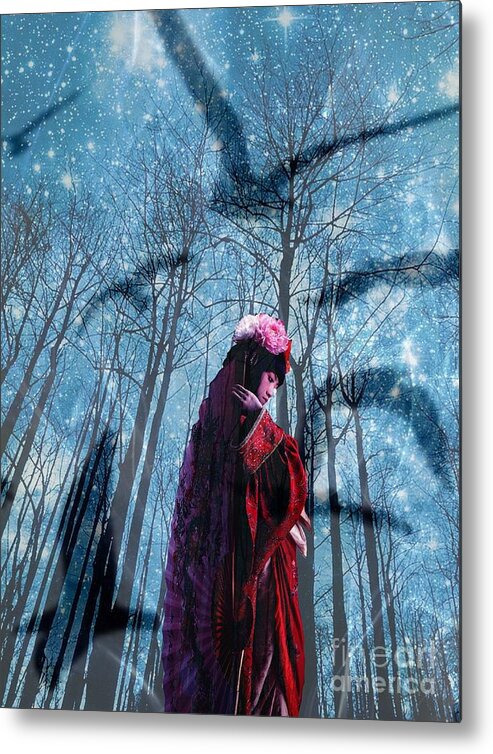 Jessie' Art Metal Print featuring the painting The Watcher by Jessie Art