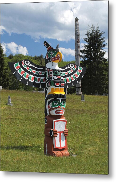 Alert Bay Metal Print featuring the photograph Totem Pole, Canada by Nancy Sefton