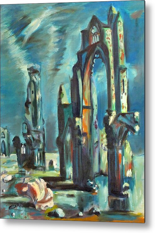 Underwater Metal Print featuring the painting Underwater Cathedral by Chris by Duane McCullough
