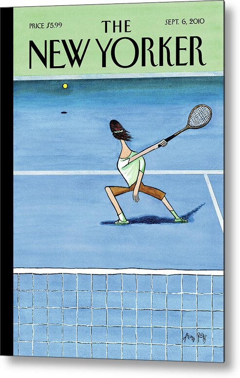 Tennis Metal Print featuring the painting Oops by Arnold Roth