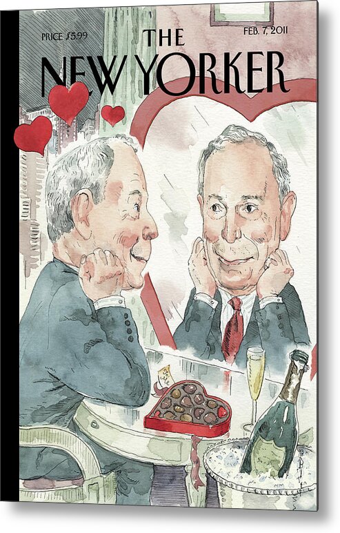 Bloomberg Metal Print featuring the painting Bloom In Love by Barry Blitt