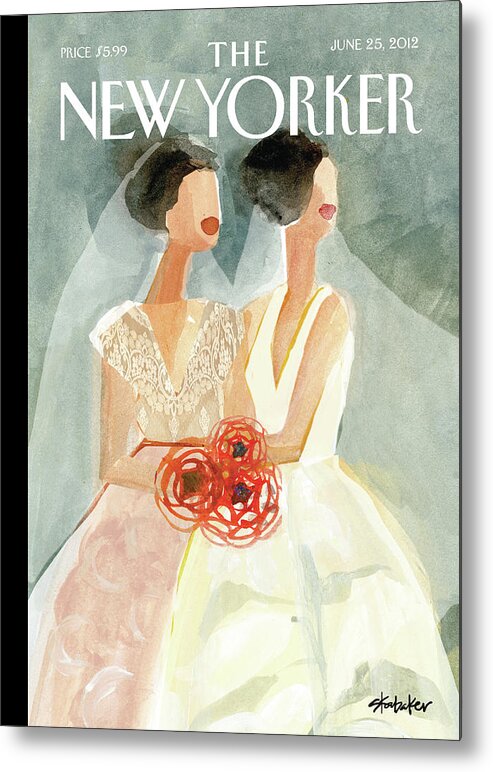 June Brides Metal Print featuring the painting June Brides by Gayle Kabaker