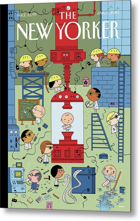 Factory Metal Print featuring the painting Ring Out The Old, Ring In The New by Ivan Brunetti