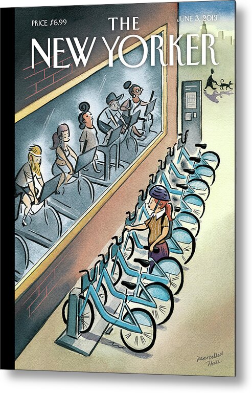 Workout Metal Print featuring the painting Urban Cycles by Marcellus Hall