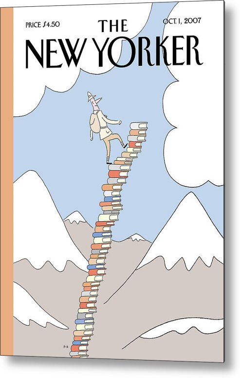 Books Metal Print featuring the painting Stairway To The Stars by Philippe Petit-Roulet