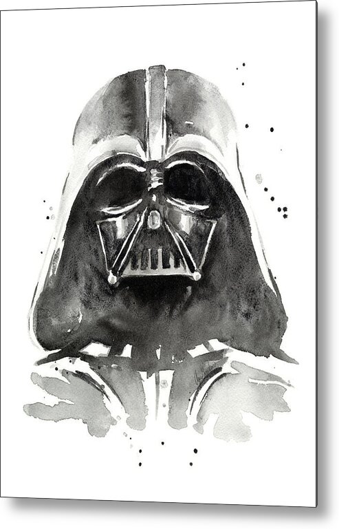 #faatoppicks Metal Print featuring the painting Darth Vader Watercolor by Olga Shvartsur