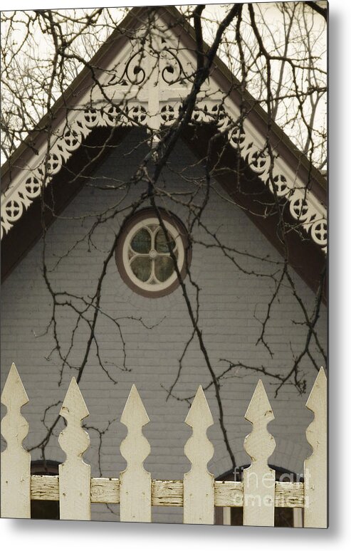 Gate Metal Print featuring the photograph Victorian House Behind IPicket Fence by Jill Battaglia