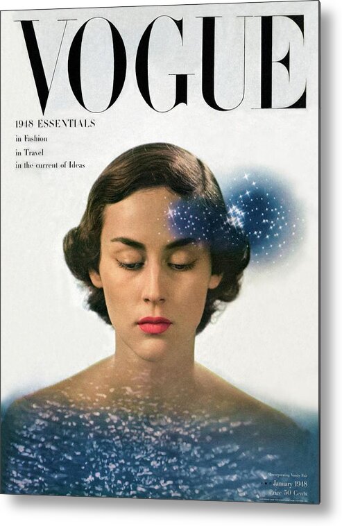 Model Metal Print featuring the photograph Vogue Cover Featuring Joan Petit by Herbert Matter