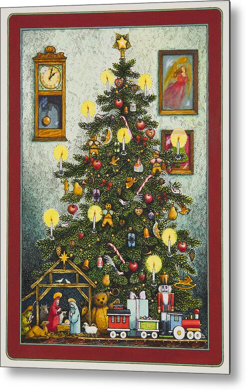 Christmas Metal Print featuring the painting Waiting for Christmas Morning by Lynn Bywaters