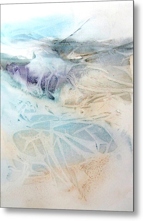 Abstract Metal Print featuring the painting Water Worlds 1 by Amanda Amend