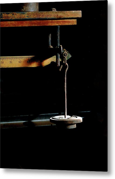 Weights Metal Print featuring the photograph Weighing Value - Vintage Fairbank Scale by Steven Milner