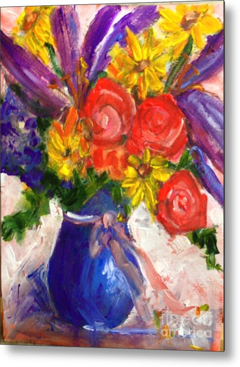 Floral Metal Print featuring the painting Wendy's Floral by Sherry Harradence