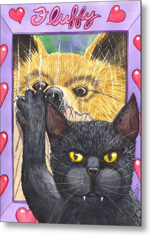 Kitty Metal Print featuring the painting Wicked Wicked Kitty by Catherine G McElroy