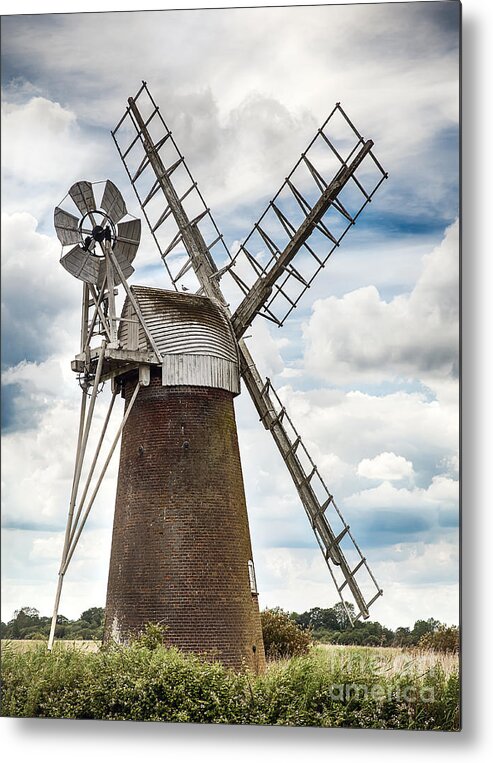 Windmill Metal Print featuring the photograph Windmill in Norfolk UK by Simon Bratt