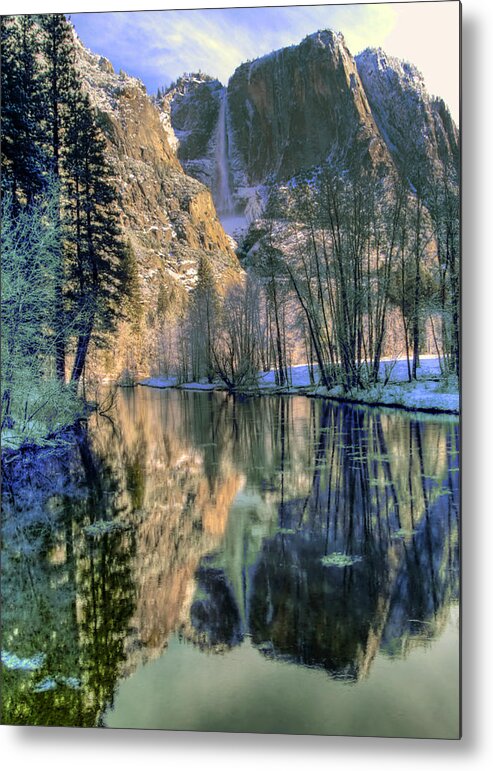 Yosemite Metal Print featuring the photograph Winter Falls by Bill Gallagher