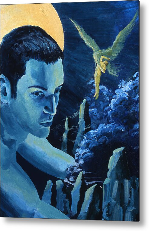 Mythology Metal Print featuring the painting Yellow Moon by Rene Capone
