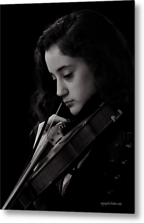 Violin Player Metal Print featuring the photograph Young Musicians Impression #29 by Aleksander Rotner