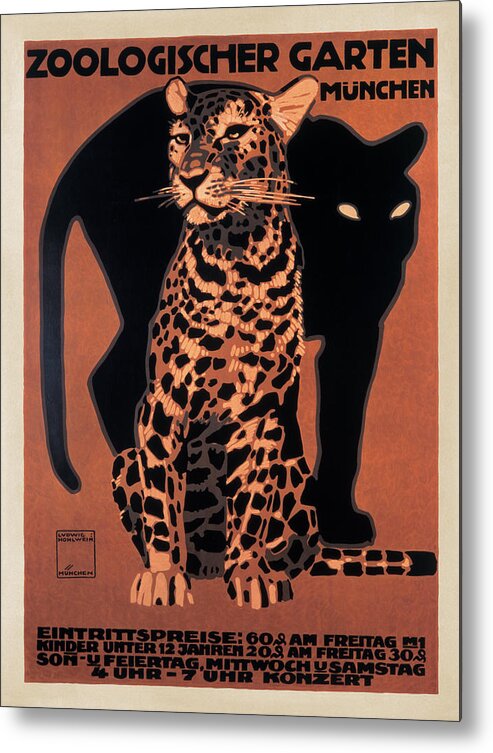 Advertising Metal Print featuring the painting Zoologischer Garten 1912 by Anonymous
