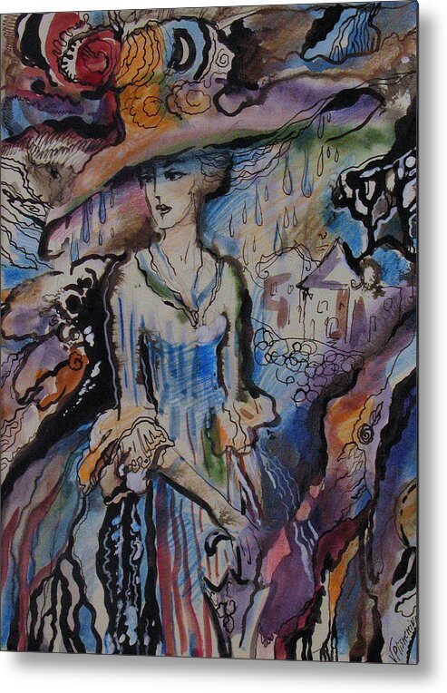 Woman Metal Print featuring the painting Remember me in 1776 yes that was me by Valentina Plishchina