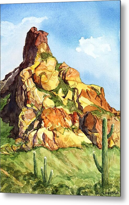 Arizona Metal Print featuring the painting Bulldog Canyon #1 by Gurukirn Khalsa