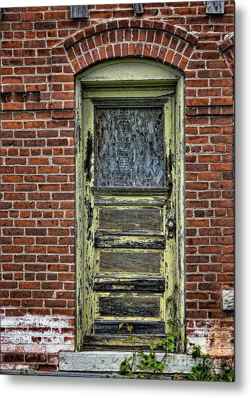 In Focus Metal Print featuring the photograph Old Green Door by Joanne Coyle