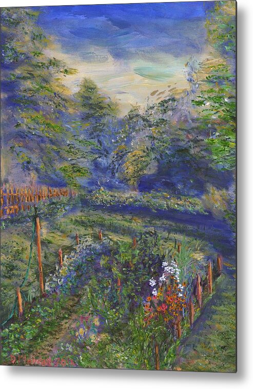 Landscape Metal Print featuring the painting A Holiday In August Outside A Bed And Breakfast by Denny Morreale