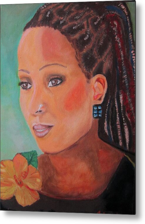 Singer Metal Print featuring the painting Alison Hinds by Jennylynd James