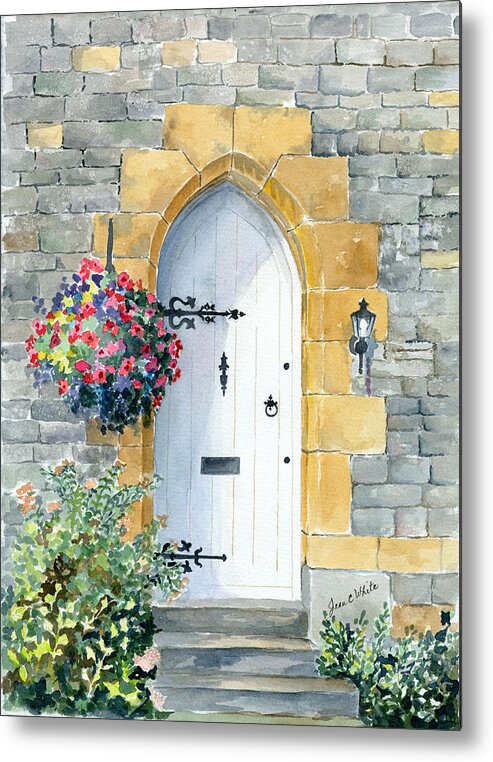Arched Metal Print featuring the painting Arched doorway in England by Jean Walker White