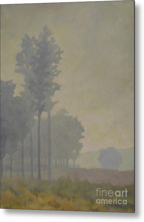 Landscape Metal Print featuring the painting Big Meadow Fog by Patricia A Griffin