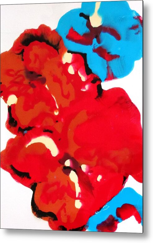 Red Metal Print featuring the mixed media Blooming Color by Aimee Bruno