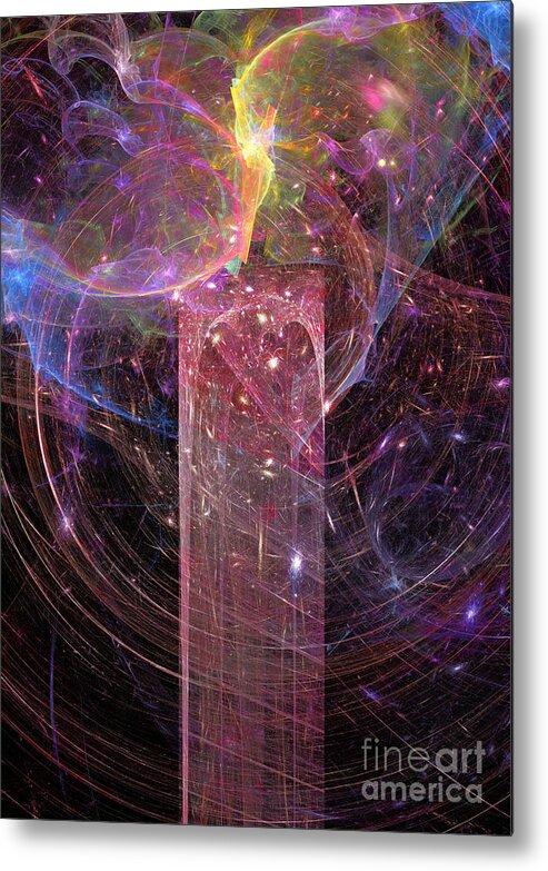 Abstract Metal Print featuring the digital art Christmas Candle 2 by Russell Kightley