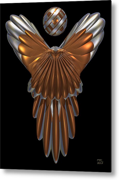 Abstract Metal Print featuring the digital art Cyber Angel by Manny Lorenzo